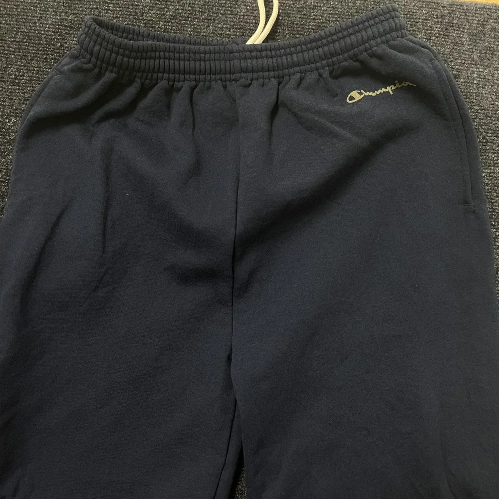 Champion‎ Sweatpants Mens Medium Blue Fleece Joggers Elastic Waist Pockets Logo